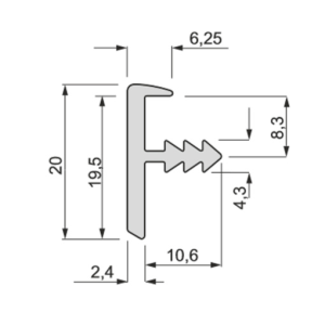 Let-in profile PLW-18