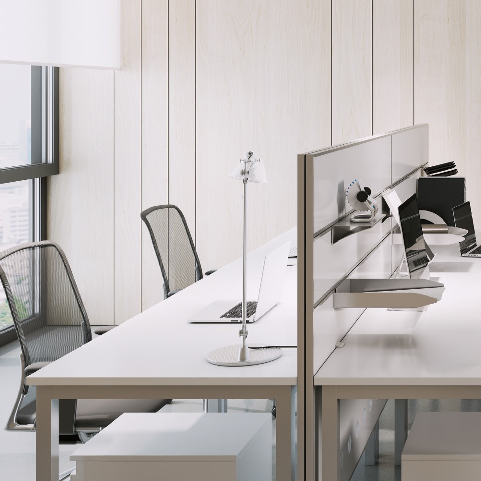 Office workspace divided with the ZOBAL partition system