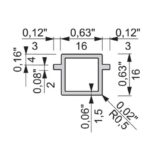 Square profile 16 with two shelf