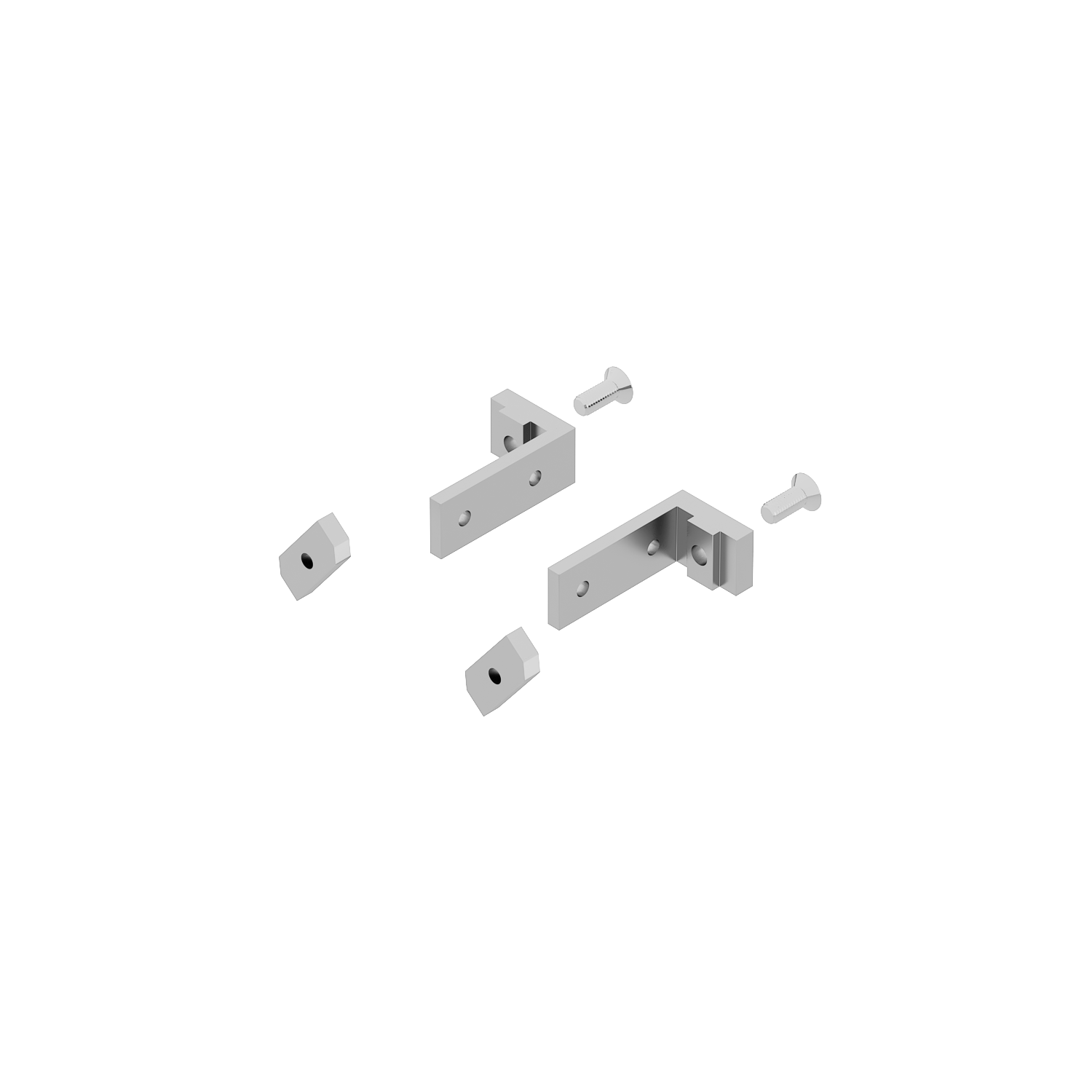 A set for 0,39" / 10 mm glass straight shelf, one-sided