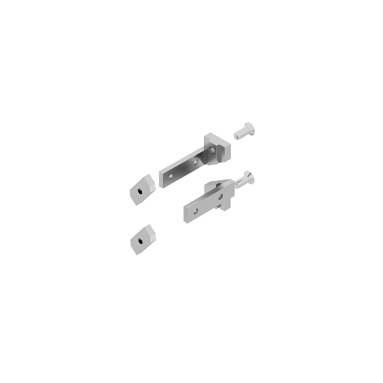 A set for 0,39" / 10 mm glass straight shelf, double-sided