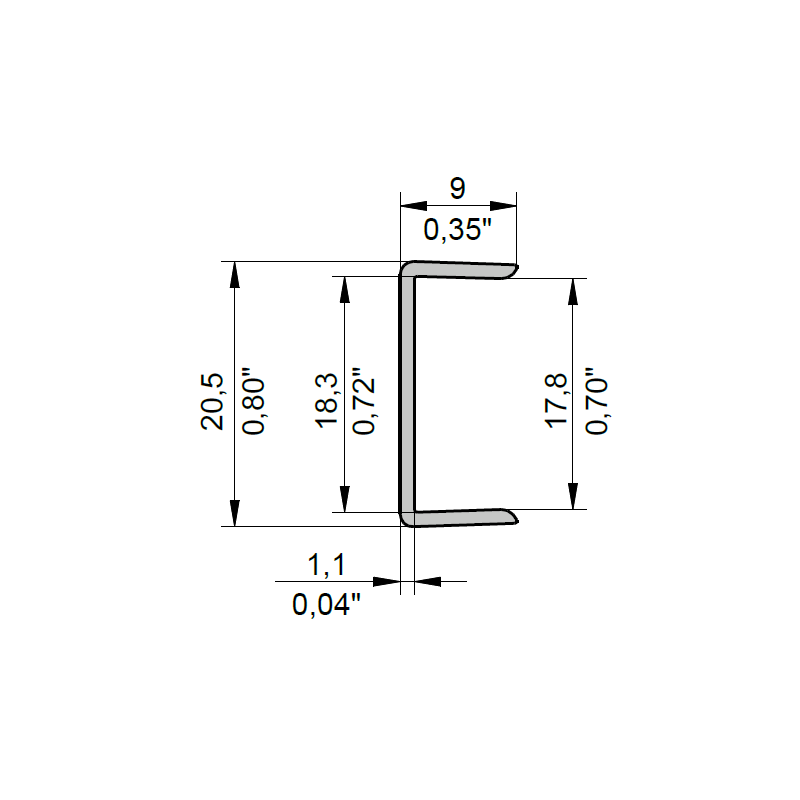 Edge profile PLN-18
