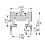 Connecting profile for tube Ø40