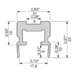 Connecting profile for tube 20x20