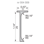 Angle slats for worktops 28 mm