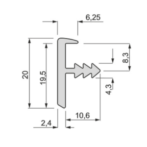 Let-in profile PLW-18