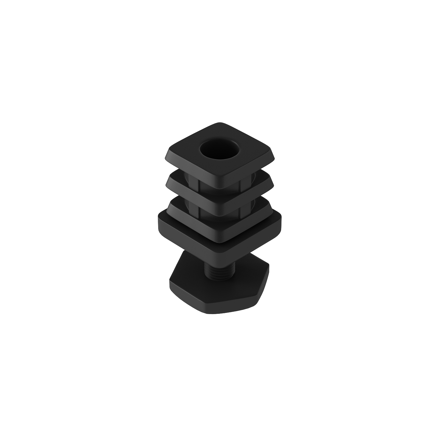 Height adjustment PCV black 0,79"x0,79" / 20x20