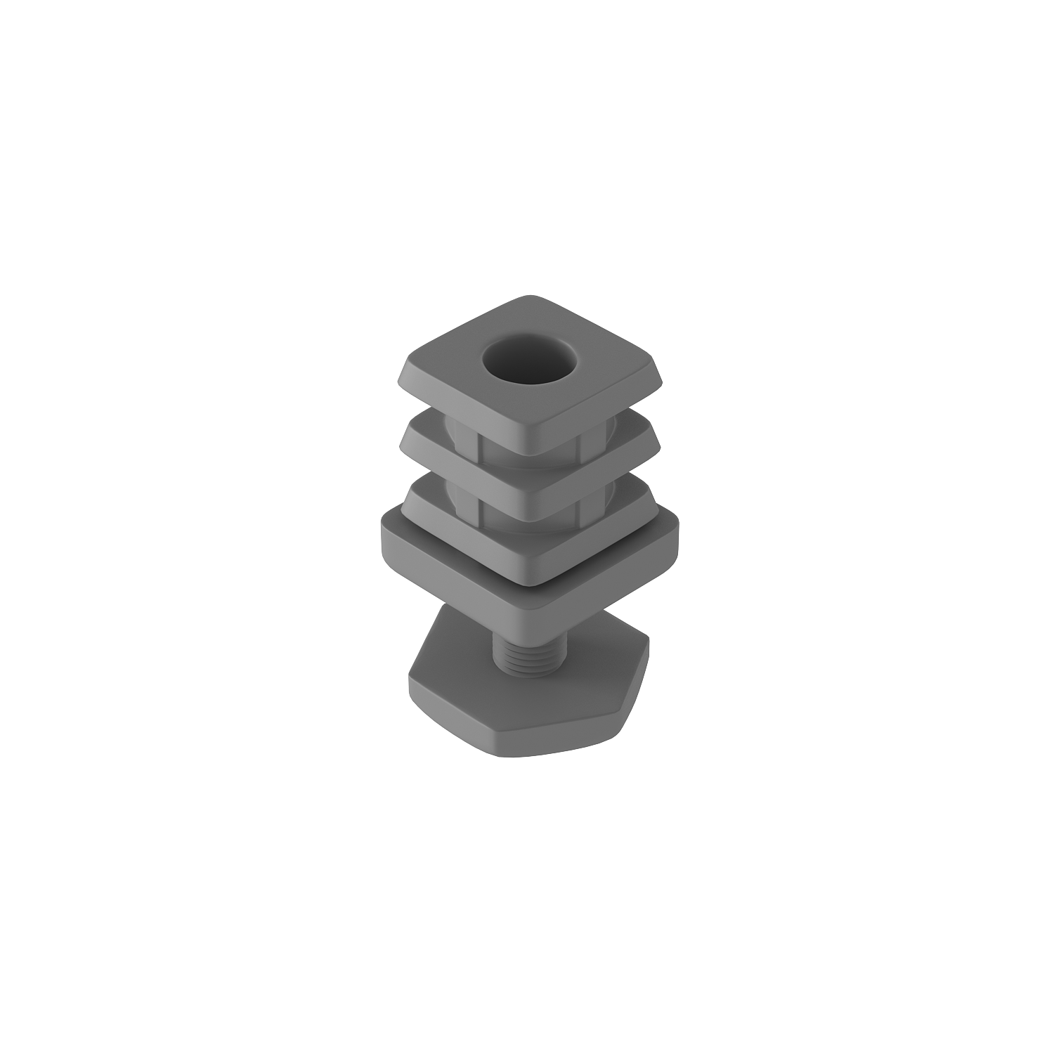 Height adjustment PCV grey 0,79"x0,79" / 20x20
