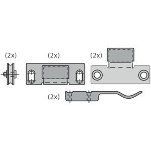 Set of furniture hardware