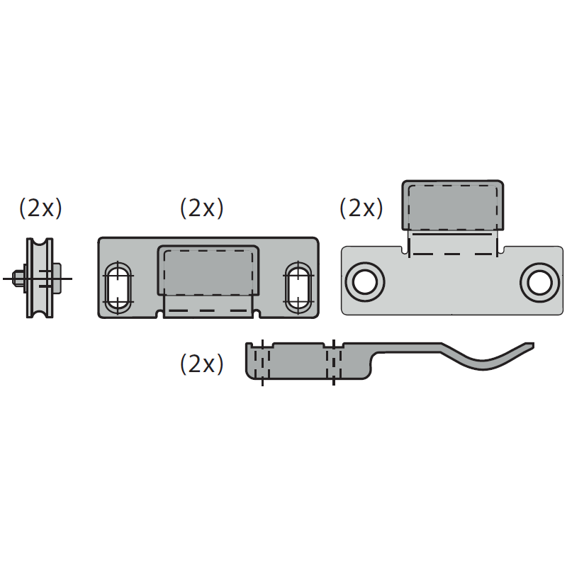 Set of furniture hardware